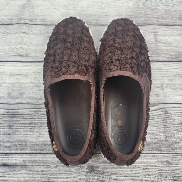 Tory Burch Women's Rosette Brown Sneakers  Size 8.5 - Picture 5 of 8